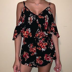 Floral Cold Shoulder Romper